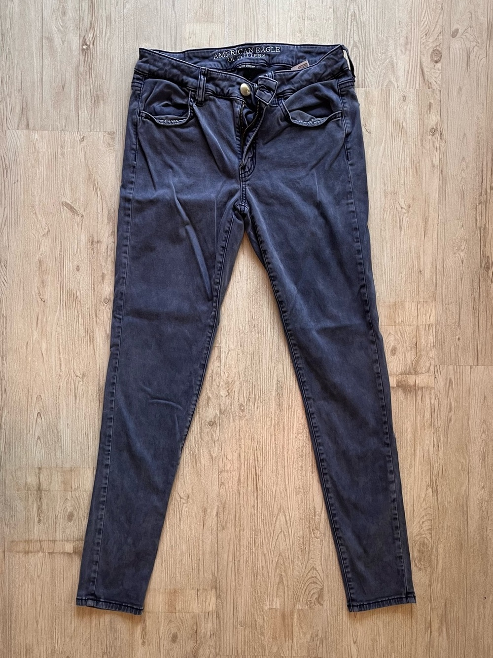 American Eagle Outfitters Super Stretch Jeggings Skinny Jeans - Charcoal Blue
